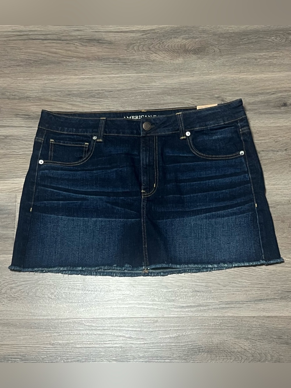 American Eagle 18 Mini Skirt Micro Jean Denim Dark Wash Stretch Mid Rise Y2K NWT